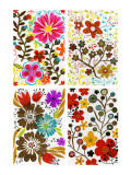 Four Floral Designs Muursticker