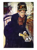 Portrait of Miss. Cassatt Autocollant mural par Edgar Degas