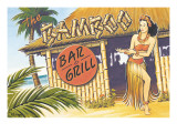 Bamboo Bar & Grill - Hawaï Autocollant mural par Kerne Erickson