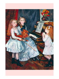 Portrait of The Daughters of Catulle MendAt The Piano Wall Decal by Pierre-Auguste Renoir