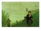 Anglers On The Rhine Wall Decal by Auguste Macke