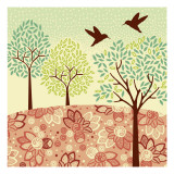 Hazy Day Hummingbirds Wall Decal