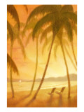 Tropical Beach with Palm Trees Vinilos decorativos Tropical Beach with Palm Trees Vinilos decorativos