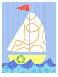 Fun Sailboat Muursticker