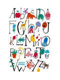 Cute Alphabet with Illustrations Wandabziehbild