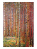 Tannenwald Autocollant mural par Gustav Klimt