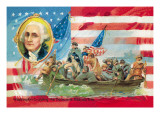 Washington Crossing the Delaware, With Portrait Inset Wall Decal