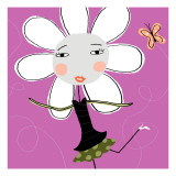Flower Girl with Butterfly Wall Decal Flower Girl with Butterfly Wall Decal
