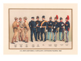 Uniforms of 7 Artillery and 3 Officers, 1899 Autocollant mural par Arthur Wagner