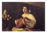 Musician Playing Lute Wall Decal by Caravaggio 