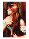 Combing Girl Wandabziehbild von Pierre-Auguste Renoir