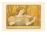 Woman Plays the Violin Vinilos decorativos por Paul Berthon Woman Plays the Violin Vinilos decorativos por Paul Berthon
