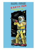 Battery Operated Remote Control Earthman Wall Decal