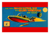 Space Patrol Car with Radio Operator Autocollant mural