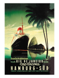 Hamburg to Rio de Janeiro on the Cap Arcona Steamship Mode (wallstickers)