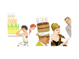 Birthday Celebrations Triptych Decalque em parede Birthday Celebrations Triptych Decalque em parede