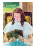 Young Girl Reading Wall Decal by Mary Cassatt
