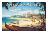 Strand von Waikiki Wandabziehbild von Kerne Erickson