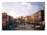 Die Rialto-Brücke Wandabziehbild von Canaletto 