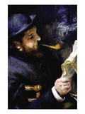 Claude Monet Reading a Newspaper Wall Decal by Pierre-Auguste Renoir