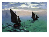 Le Havre - Exit The Fishing Boats From The Port Wandabziehbild von Claude Monet