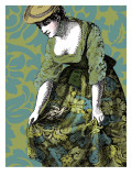 Woman with White Bird Vinilos decorativos Woman with White Bird Vinilos decorativos