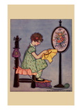 Pre-Teen Cross-Stitches a Fabric Wall Decal