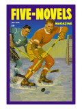 Two Players Skating Towards the Bouncing Puck Vinilos decorativos Two Players Skating Towards the Bouncing Puck Vinilos decorativos
