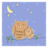 Hug for Baby Owl Autocollant mural