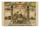 Symbols - Emblematic Chart and Masonic History of Free and Accepted Masons Autocollant mural