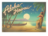 Aloha Hawaï Autocollant mural par Kerne Erickson