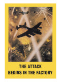 The Attack Begins in the Factory Wall Decal by Roy Nockolds