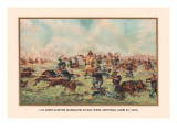 Custer Massacre at Big Horn, Montan June 25, 1876 Autocollant mural par Arthur Wagner