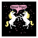 Unicorn Glitter Fight Wall Decal