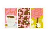 Tea Time Patterns Triptych wandtattoos