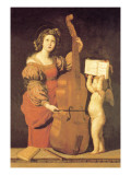 Cherub Holds Music Book for Woman Playing the Cello Wall Decal
