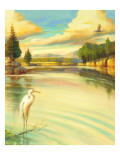 Lake Scene with Heron Wall Decal