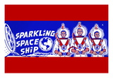 Sparkling Space Ship Wall Decal