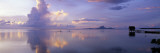 Silhouette of a Hut in the Sea, Bora Bora, French Polynesia Autocollant mural par Panoramic Images 