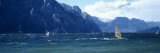 Windsurfing on a Lake, Lake Garda, Italy Wandabziehbild von Panoramic Images 