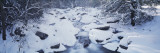 Stream of Water Flowing in Snowcapped Forest, Babcock State Park, West Virginia, USA Vinilos decorativos por Panoramic Images