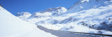 Snow Covered Mountains on Both Sides of a Road, St. Moritz, Graubunden, Switzerland Wall Decal by Panoramic Images 