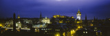 City Lit Up at Night, Edinburgh Castle, Edinburgh, Scotland Wall Decal by Panoramic Images 
