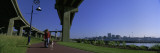 Woman Walking with Her Dog, Harbor Passage, St. Johns Harbor, New Brunswick, Canada Vinilos decorativos por Panoramic Images