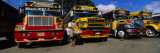 Buses Parked in a Row at a Bus Station, Antigua, Guatemala Vinilos decorativos por Panoramic Images