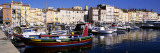 Boats Moored at a Dock, St. Tropez, Provence, France Autocollant mural par Panoramic Images 
