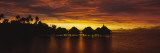 Silhouette of Stilt Houses on the Beach, Bora Bora, French Polynesia Vinilos decorativos por Panoramic Images