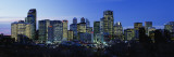 Buildings Lit Up at Dusk, Calgary, Alberta, Canada Wall Decal by Panoramic Images 