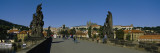 People Walking on a Bridge, Charles Bridge, Prague, Czech Republic Wall Decal by Panoramic Images 