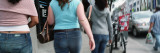 Four People Walking on the Sidewalk, Montreal, Quebec, Canada Wall Decal by Panoramic Images 